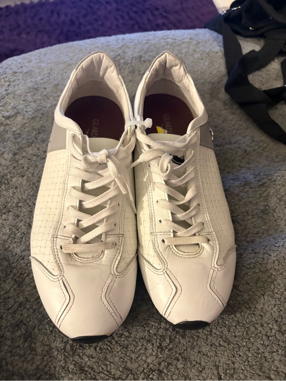 Alberto Guardiani White Lace-Up Men's Sneakers